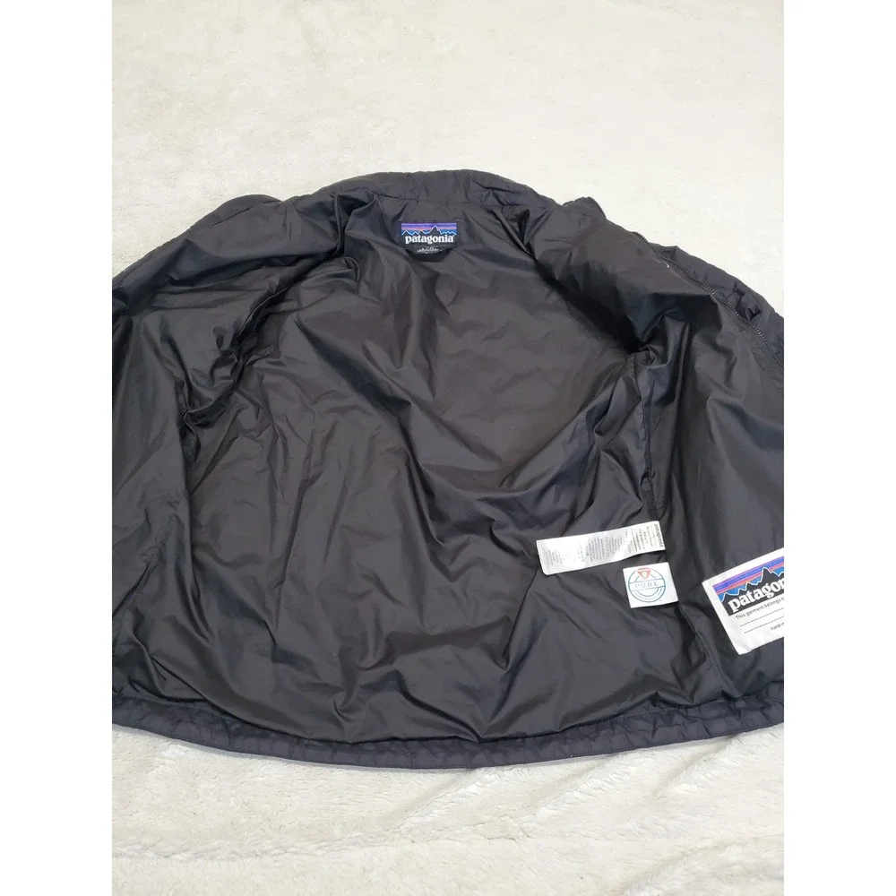 Patagonia Nany Puff Black Puffer Jacket Boys Kids 12 Basic Classic Winter Logo